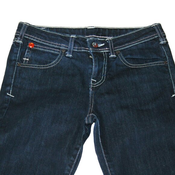 Evisu Puma Jeans Ladies 28 x 30 Dark Denim Straight - Picture 3 of 15